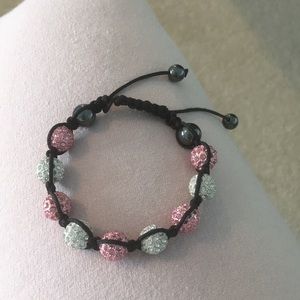 Swarovski pink and white crystal rope bracelet